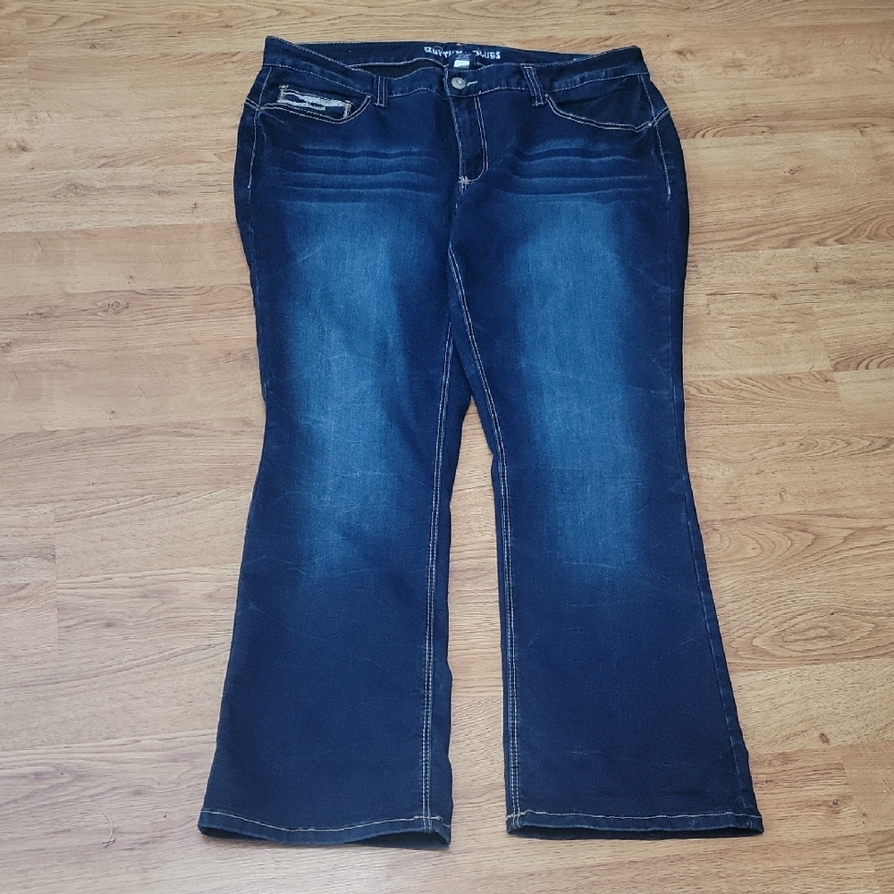 Dark Blue Rhythm In Blues Boot Cut Jeans Size 20